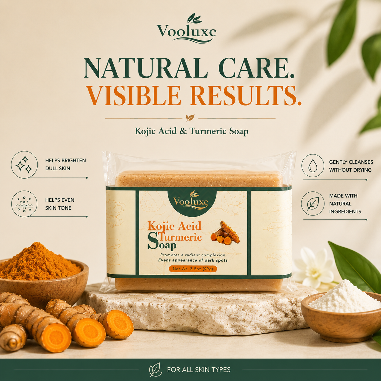 Vooluxe Kojic Acid Turmeric Soap