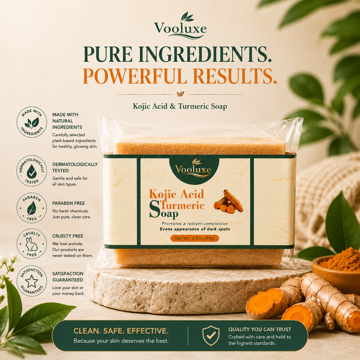 Vooluxe Kojic Acid Turmeric Soap